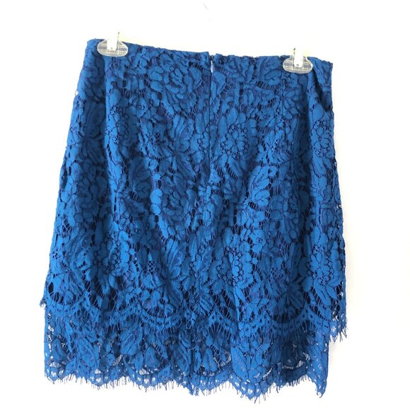 Lulus Live For the Night Women's Navy Blue Lace Skirt Size L Pencile - Picture 6 of 11